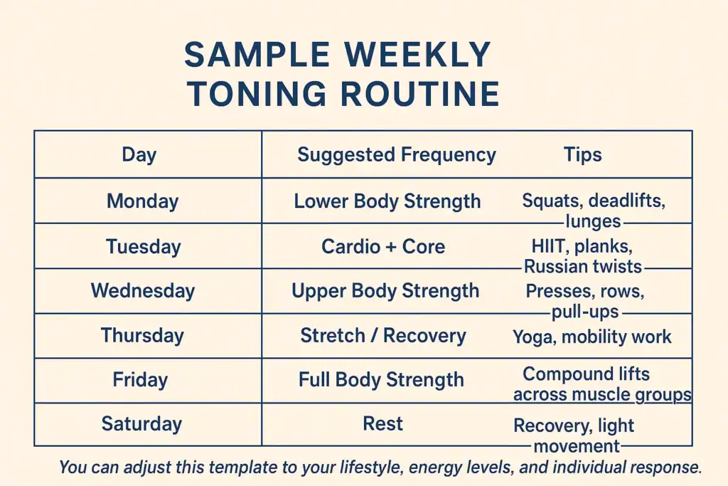 Achieving the Perfect Tone: How Often Should You Exercise for Results? 4 Weekly exercise Hemel Hempstead plan graphic
