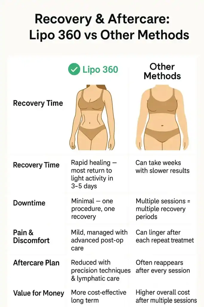 Recovery and Aftercare for Fat-Dissolving Surgery 2 Table to show fat dissolving injection aftercare Hemel Hempstead