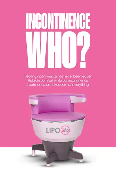 LIPO360 EMS Chair Can Help with Urinary Incontinence 2 Image of a urinary incontinence treatment seat Hemel Hempstead