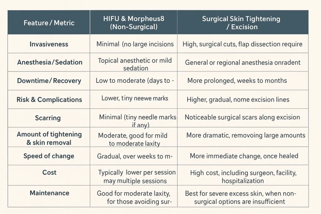 The Science of Skin Tightening 2 Table of skin tightening Hemel Hempstead benefits compared to surgical options